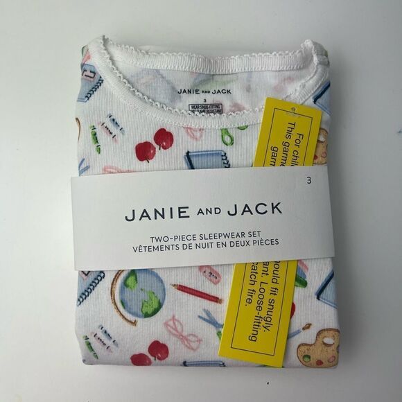 Janie and Jack GOOD NIGHT PAJAMAS IN SCHOOL SUPPLIES - Picture 2 of 4